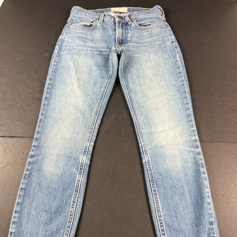 Everlane Jeans Women's 25 Skinny Fit Cropped Blue Faded Stretch Denim Pants